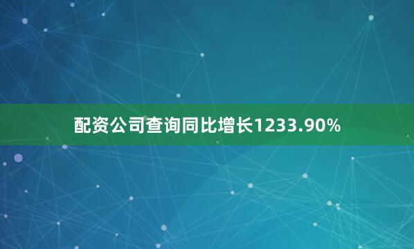 配资公司查询同比增长1233.90%