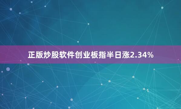 正版炒股软件创业板指半日涨2.34%