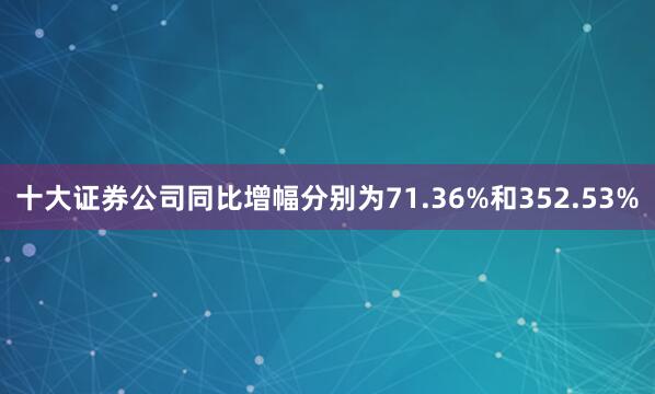 十大证券公司同比增幅分别为71.36%和352.53%